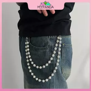 MYPANDA Bông Tai Kẹp Đường Phố Kim Cương Giả Móc Khóa Ví Dây Xích Dành Cho Nam Hip Hop Quần Hipster Quần Jeans Dây Xích Ro Phụ Kiện Trang Sức.
