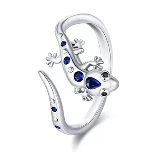 Đơn giản Bò Sát Tình Nhân Thằn Lằn Chỉ Số Nhẫn Kim Cương Đơn Giản Gecko Mở Nhẫn Có Thể Điều Chỉnh