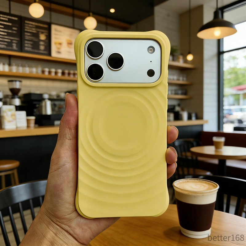Ripple Liquid Silicone Sạc Từ Tính Ốp lưng iPhone17 16 15 14 13Pro Max Chất Lượng Cao Mờ Chống Vân Tay Ốp Lưng Chống Sốc