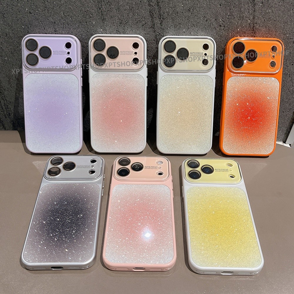 Ốp điện thoại bảo vệ Camera Acrylic lấp lánh Halation cho iPhone 17 Pro Max 16 15 14 Vỏ bảo vệ chống sốc