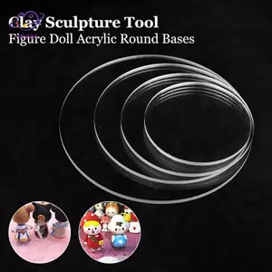 HFTOY 8-15CM Hình Búp Bê Acrylic Trong Suốt Đế Tròn Chất Lỏng Gấu Khuôn Đế Đất Sét Gốm Điêu Khắc Dụng Cụ ~