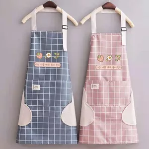 Tạp Dề In Hình Nữ, Phong Cách Hàn Quốc, Nhà Bếp Gia Đình Thời Trang Mới Chống Thấm Nước Và Chống Dầu Tạp Dề Tươi Dễ Thương