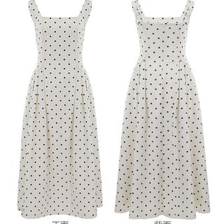 Đầm dây chấm bi size lớn | Cổ vuông Pháp ngọt ngào | Mùa xuân 2026 thuần khiết