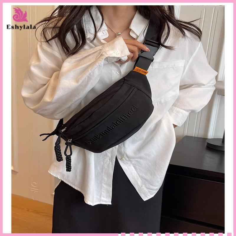 Túi đeo chéo vải Canvas Eshylala Unisex Fashionpact với nhiều ngăn tiện lợi [MỚI]