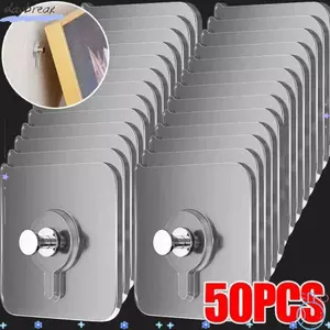 DAYBREAK 10-50 Cái Móc khung ảnh, Móc tự dính chống thấm nước dính chắc chắn, Giá treo hình ảnh trong suốt di động không khoan cho đồng hồ khung ảnh