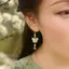 Bông tai Dangle bướm thủ công phong cách Trung Quốc dành cho nữ Cô gái Bông tai móc tai kim loại dài màu vàng [Mina]