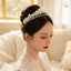 Băng đô hình vương miện ngọc trai cô dâu Đế hợp kim dệt cho váy cưới