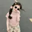 Bộ đồ hai mảnh + tay ngắn phong cách phương Tây dành cho bé gái