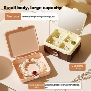 TRTR Hộp Đựng Trang Sức Di Động Nhỏ Để Đeo Bông Tai Nelace Phong Cách Đảo Trang Sức Hộp Bảo Quản Trang Sức Hộp Đựng Trang Sức Jewelers Display VN