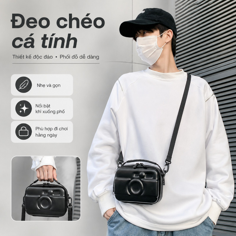 Túi đựng máy ảnh vỏ cứng chống sốc túi đựng máy film túi fujifilm đeo chéo bảo vệ di động