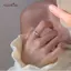 AqToCna Phong Cách Hàn Quốc Sáng Bóng Zircon Mở Nhẫn Có Thể Điều Chỉnh Dành Cho Nữ Cô Gái Lãng Mạn Nơ Nhẫn Thời Trang Đơn Giản Ngón Tay Trang Sức Quà Tặng AqToCna