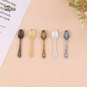 PlumHOUSE 10 Cái / bộ Vintage Mini Dao Kéo Thìa Nhà Búp Bê Thu Nhỏ Bộ Đồ Ăn Trẻ Em Đồ Chơi Búp Bê Trang Trí Nhà VN
