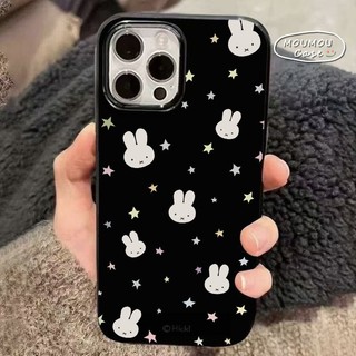 Ốp Lưng IPhone 16 13 15 11 17 12 14 Pro Max 7 8Plus XR X XS Max Họa Tiết Nghệ Thuật Thỏ Ngôi Sao Cặp Đôi Bìa Bóng Mịn