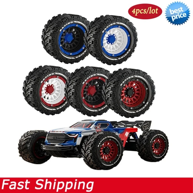 4 90mm 12mm Hex Lốp Cao Su Bánh Xe Cho MJX 16207 / 16208 HBX 16889 SCY 16101 / 16102 Traxxas 1 / 16 Summit E-Revo ARRMA Mini Kraton 1 / 14 1 / 16 Traxxas Summit E-Revo