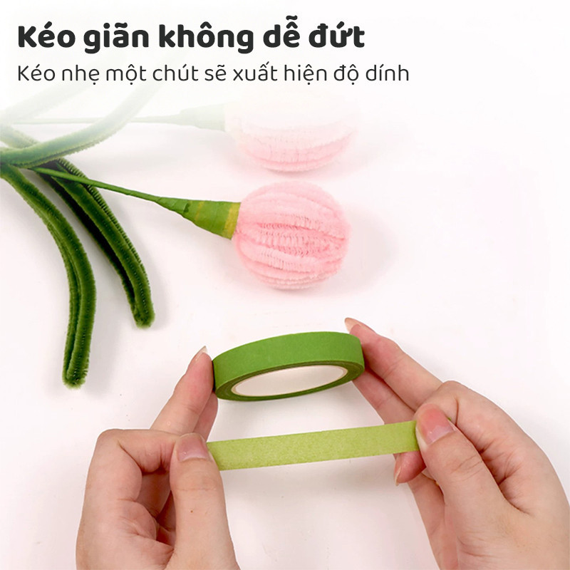 Băng Dính Sáp Quấn Cành Hoa DIY Xanh Đậm - 3/6 Cuộn Băng Keo Làm Thủ Công Bán Sỉ Lẻ Toàn Quốc