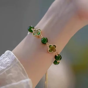 Bán Chạy Vòng Tay Hoa Bốn Lá Nữ Niche Thiết Kế Phong Cách Mới Cổ Màu Trắng Bạn Gái Cặp Đôi Vận Chuyển Đến Bạn Gái26052601