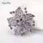 AqToCna Nữ Thời Trang Pha Lê Hoa Lớn Thổ Cẩm Pin Kim Cương Giả Quyến Rũ Cưới Thổ Cẩm AqToCna
