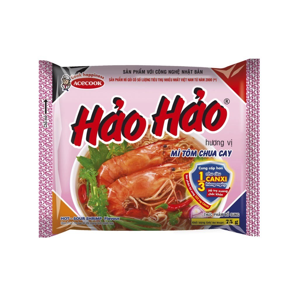 Thùng 30 gói mì Hảo Hảo tôm chua cay 75g