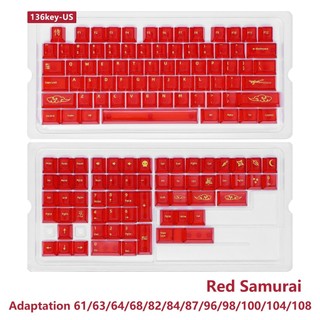 [Ship nhanh] Keycap PC trong suốt Cho Bàn Phím Cơ mạch xuôi Samurai - 139 phím - Xuyên Led - Profile Cherry - CooBeStore