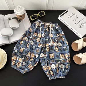 Mùa Hè Mỏng Phong Cách Chống Muỗi Quần Legging Hoạt Hình Bloomers Bé Trai Bé Gái 80-140 Size BGC7