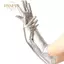 PNPIA-Áo Nữ Sáng Bóng Dài Găng Tay Da Ướt Nhìn Cao Su Đảng Opera Trang Phục
