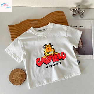 Áo Thun Trẻ Em Garfield Phong Cách, Vải Cotton, Thời Trang Hoạt Hình, Cho Bé Trai Mùa Hè, Size 90-150