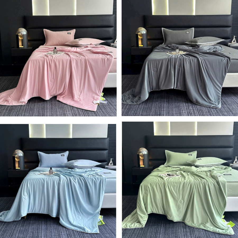 (CH704) Chăn hè thun lạnh độ thoáng mát cực cao kèm lớp bông êm ái, tông màu basic, tinh tế Memminbedding Luxury - D1