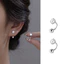 Tối Giản S925 Bạc Zircon Bông Tai Nữ Tất Cả Trận Đấu Vít Đơn Giản Bông Tai