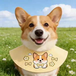 Mùa Xuân Nước Bọt Khăn Tròn Túi Nhỏ Vừa Lớn Chó Samoyed 2026 Phong Cách Mới Golden Retriever Yếm Hoạt Hình Dễ Thương