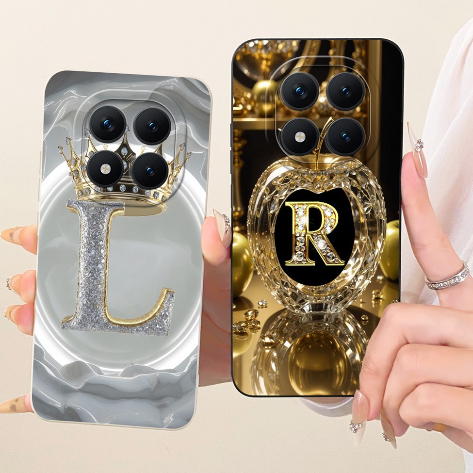 6,83 '' Vỏ Cho Redmi Note 15 Pro 5G Ốp Lưng Chữ A-Z Sang Trọng Cool Crown 2D Sơn Bao 25080RABDG 25060RABDG