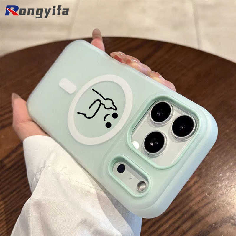 Ốp điện thoại biểu cảm sáng tạo ngộ nghĩnh cho iPhone 15 14 Plus 13 Pro Max 15ProMax 14ProMax Vỏ điện thoại từ tính 2 trong 1 hoạt hình dễ thương