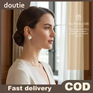 Doutie Simple Dainty Women Hoop Bông tai hình tròn rực rỡ cho hàng ngày và quà tặng thuyết trình VN