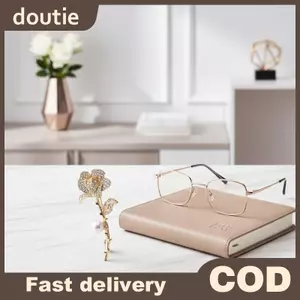 Doutie Thanh Lịch Màu Vàng Hoa Hồng Thổ Cẩm Cho Nữ Hợp Kim Kim Kim Cương Giả Bó Hoa Trâm Áo Cưới Trang Trí Đầm Quà Tặng VN