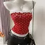 Milyfashion Chấm Bi Nấm Cạnh Nóng Kim Cương Giả Ống Top Phong Cách Mới Ngọt Cay Ngắn Top Có Miếng Lót Ngực Y2K MLNZ