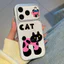 Ốp lưng iPhone Họa tiết da mạ họa tiết mèo iPhone 17 16 15 14 13 12 11 Pro Max Plus Max