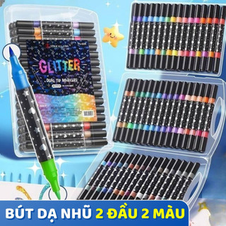 Bút dạ màu acrylic marker 2 đầu 48/96 màu an toàn cho bé học tập người lớn sáng tạo nghệ thuật