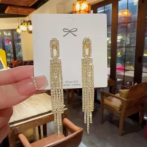 Thời Trang Micro-Dát Tua Rua Bông Tai Dài Bông Tai Nữ Cao Cấp Cảm Giác Sang Trọng Bông Tai 10025.31