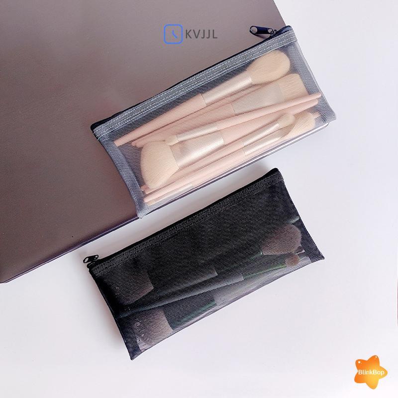 [KvJJL-t] Túi đựng đồ trang điểm Lipsti Bàn chải trang điểm Túi đựng bút chì lưới trong suốt dành cho học sinh Ins Hộp đựng mỹ phẩm du lịch dành cho nữ mới