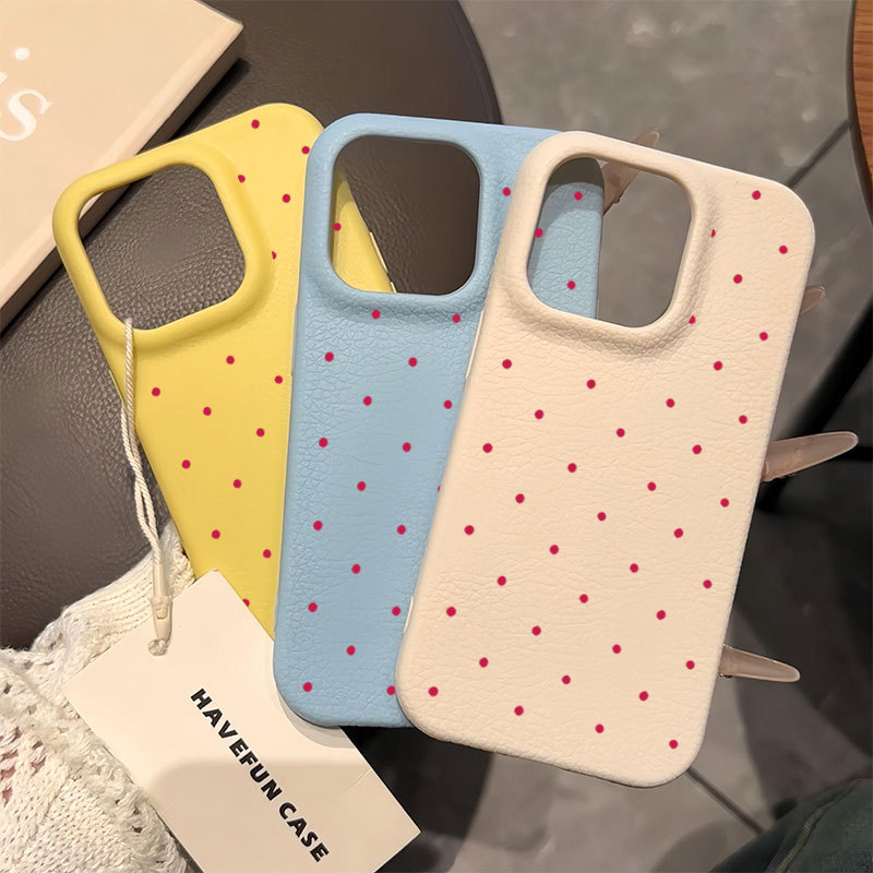 Ốp lưng iPhone chất lượng cao chống sốc họa tiết da mềm TPU chấm bi - iP X/XS/11/12/13/14/15/16/17/Plus/Pro/Max/Air