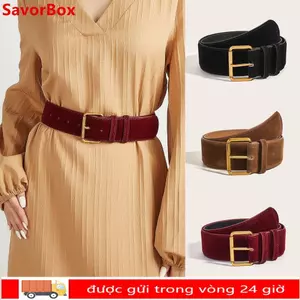 SAVORBOX Pin Buckle Thắt lưng, Thắt lưng rộng da lộn thông thường đa năng, Thời trang nữ Thiết kế sang trọng Hợp thời trang Dây đeo thắt lưng kinh doanh Quà tặng