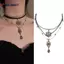 AN.MART Vintage Lớp Dây Đeo Nhiều Lớp Nelace Nữ Cổ Dây Xích Bohemian Pha Lê Dây Xích Dài Mặt Dây Chuyền Trang Sức Quà Tặng VN