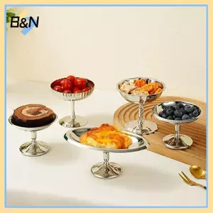 B & N Inox Salad Cốc Thực Phẩm Cốc Kem Cốc Cốc Retro Món Tráng Miệng Bát Trái Cây Sữa Chua Sona Bát Dụng Cụ Nhà Bếp Gia Đình.
