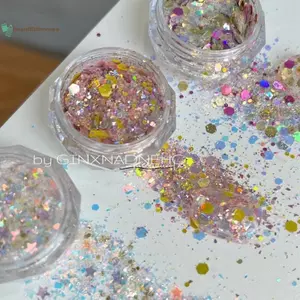 BeautifulHomeA 1 Hộp Trái Tim Ngôi Sao Nhiều Màu Sắc Móng Tay Lấp Lánh Dopamine 3D Móng Tay Nghệ Thuật Quyến Rũ Trang Sức Trang Sức Phụ Kiện Làm Móng Tay VN