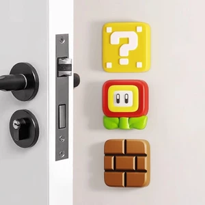 Tay Nắm Cửa Mario Tấm Chống Va Chạm Cửa Chặn Phía Sau Cửa Trang Trí Tường Tủ Chống Va Chạm Đệm Cửa Tủ Lạnh Chống Va Chạm