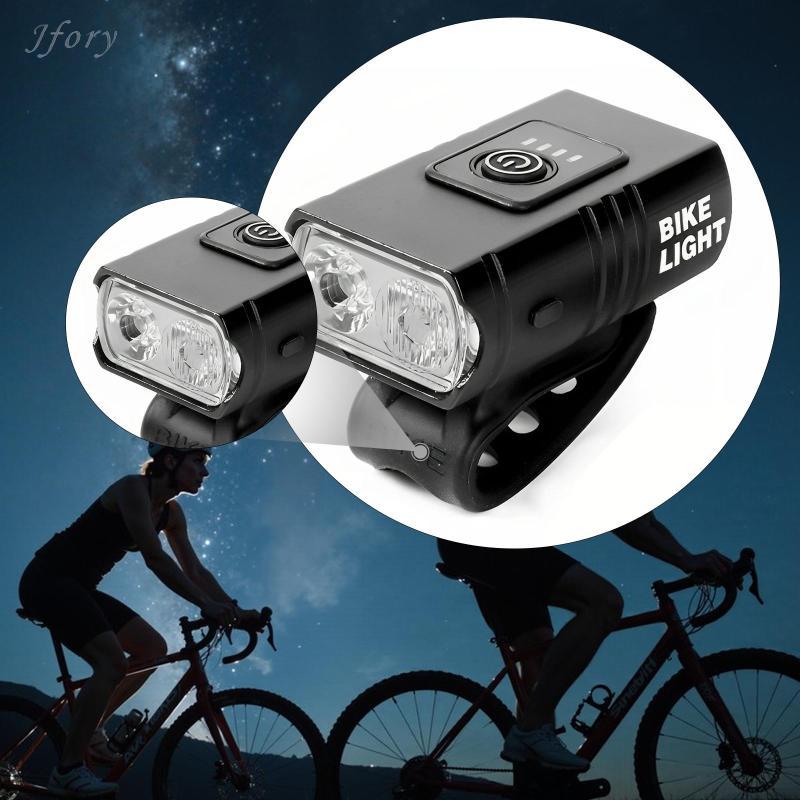 Bộ đèn LED xe đạp Jfory Hợp kim nhôm có thể sạc lại phía trước và phía sau Chống nước Dễ dàng gắn cho chuyến đi đường mòn ban đêm