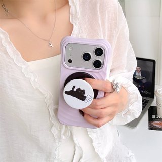 Ốp bảo vệ chân đế họa tiết mèo đen đọc sách cho iPhone 11 12 Pro Max 13 Pro 15 Pro 15 Pro Max 14 14 14 Pro Max 14 Pro 16 Pro Max 16 Plus 17 17 Pro Max Wave Case