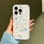 Ốp điện thoại dây xích chó tai lớn dễ thương mạ vàng cho iPhone 17 Pro Max 16 15 Pro Max Vỏ bảo vệ chống sốc