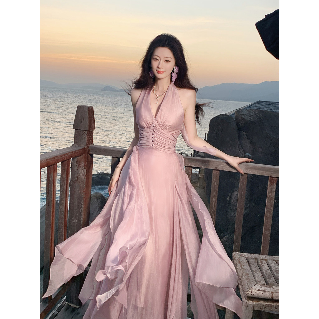 Đầm maxi tiểu thư Pastel