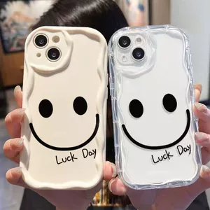 Ốp Lưng Samsung Galaxy A07 A06 A05 A04 A17 A16 A15 A14 A13 A25 A23 A22 A35 A33 A32 A31 A56 A55 A52 A51 A50 Kem Vồng Cong Edge Motif Smile Face NYK307