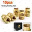PYCOU 10 Cái Đồng thau nóng chảy Chèn các loại hạt, M5 Đôi Twill M5 Hạt đồng thau M5, Đồng bền mạ ren có dây nhúng chỉ đồng chèn để đúc phun nhiệt nóng chảy